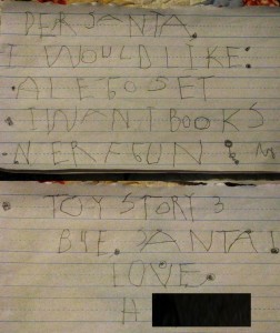 H's letter to Santa