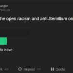 Are you OK with all the open racism and anti-Semitism on Gab.ai? 57% Yes. 37% I tolerate it. 6% Makes me want to leave.